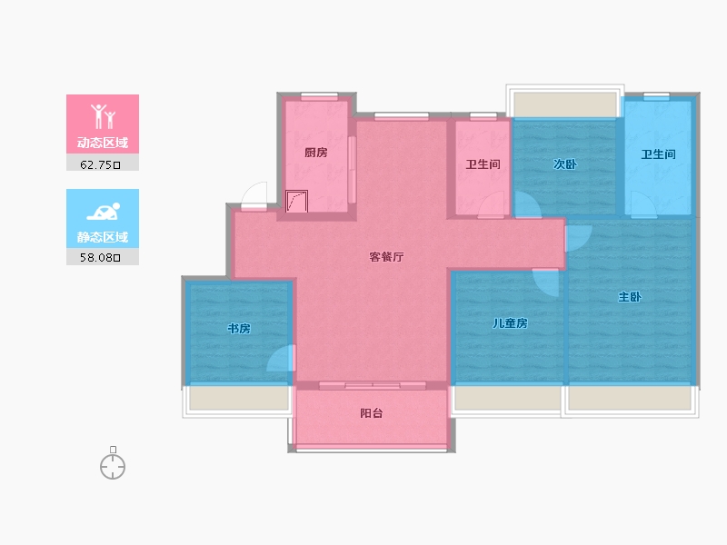 上海-上海市-浦发唐城-108.80-户型库-动静分区