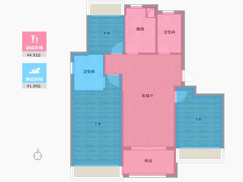 上海-上海市-横沔玖境·瑞府-77.60-户型库-动静分区