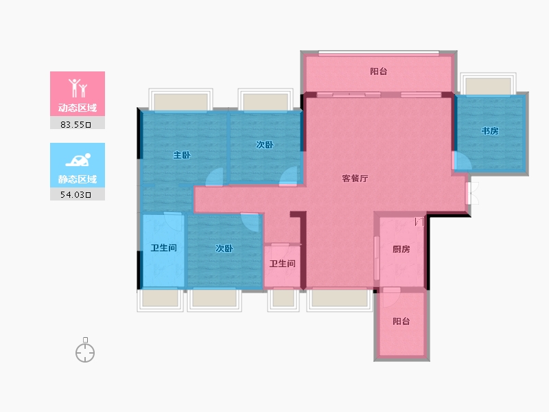 四川省-成都市-天府公园观澜8号-123.62-户型库-动静分区