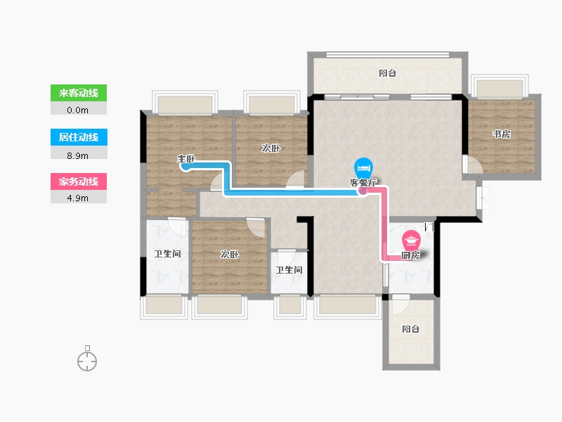 四川省-成都市-天府公园观澜8号-123.62-户型库-动静线