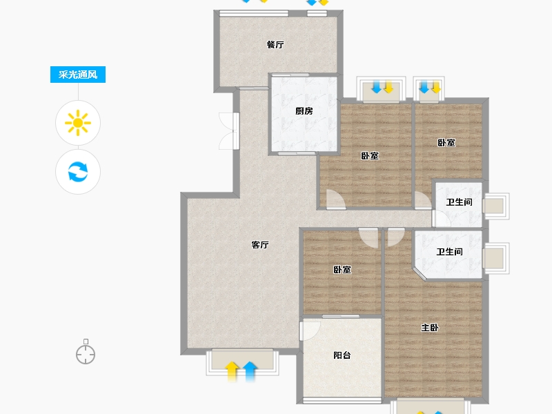 广东省-珠海市-三好名苑-136.87-户型库-采光通风