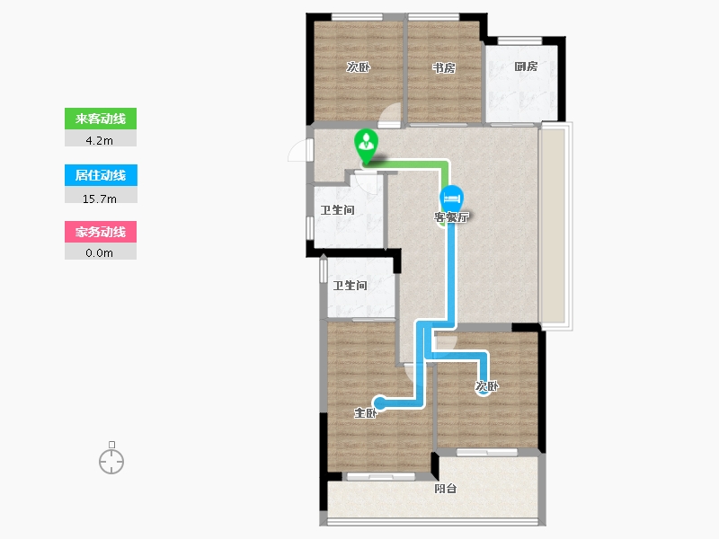 浙江省-杭州市-富春云庄-102.00-户型库-动静线