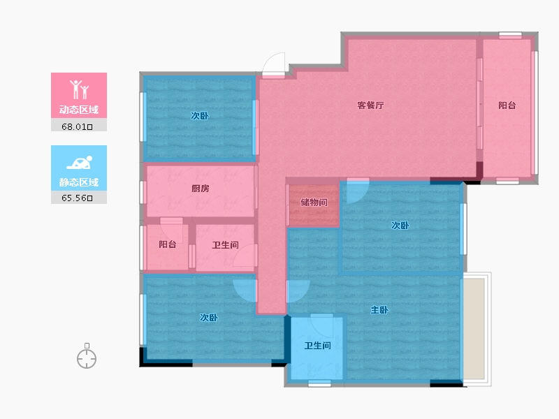 陕西省-汉中市-恒基新城-118.00-户型库-动静分区