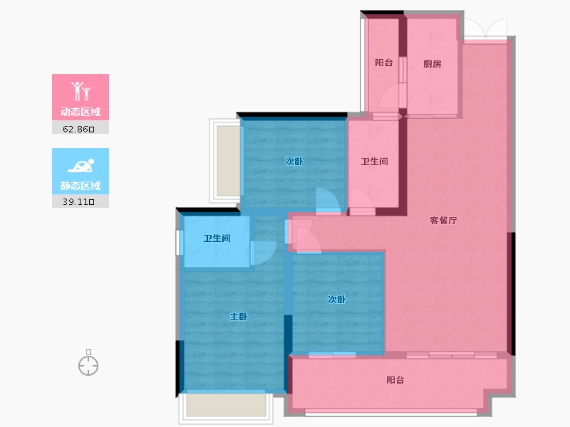 贵州省-毕节市-丰业香缇湾-93.20-户型库-动静分区