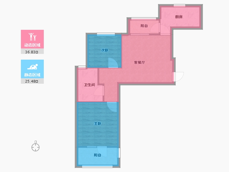 上海-上海市-塘和家园桂花錦苑-68.00-户型库-动静分区