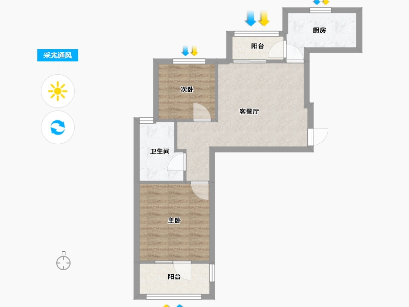 上海-上海市-塘和家园桂花錦苑-68.00-户型库-采光通风