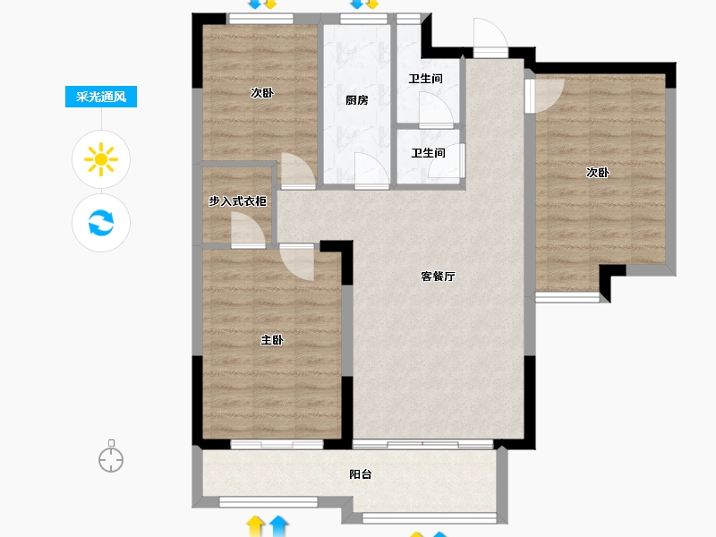 山东省-日照市-清华锦苑-89.42-户型库-采光通风