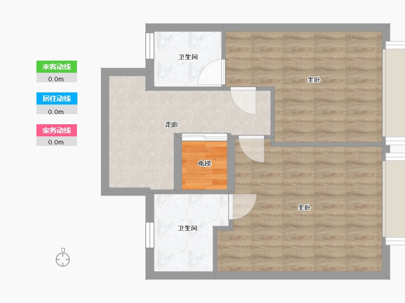 浙江省-杭州市-东浦里-75.00-户型库-动静线