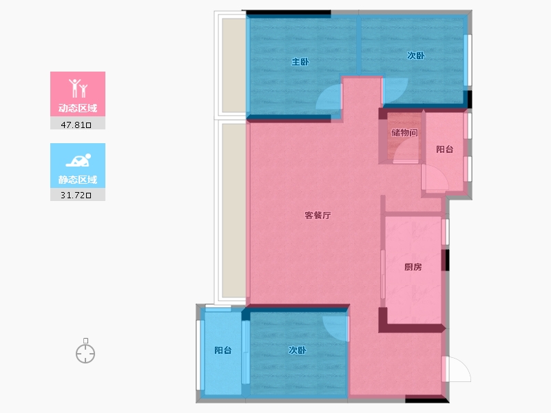 安徽省-马鞍山市-江南云筑-85.00-户型库-动静分区