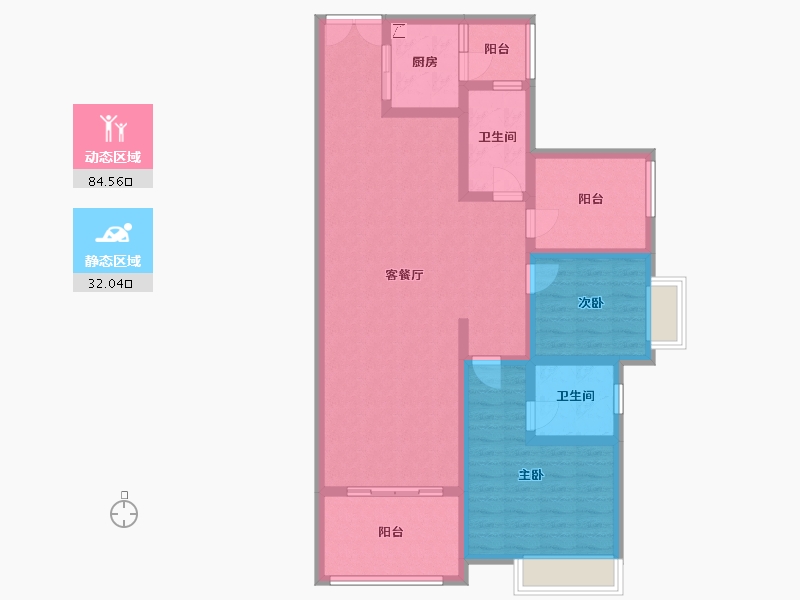 重庆-重庆市-丽景江都-125.00-户型库-动静分区