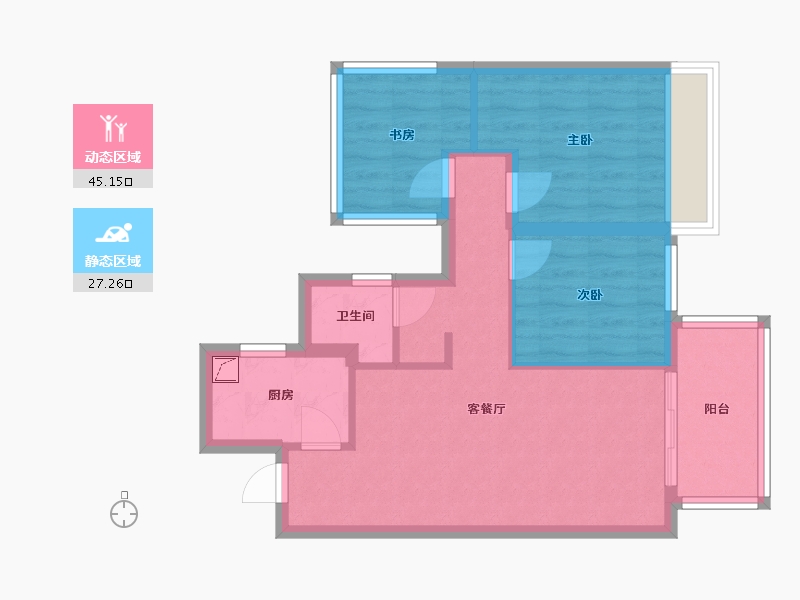 广西壮族自治区-南宁市-保利明玥江山-70.00-户型库-动静分区