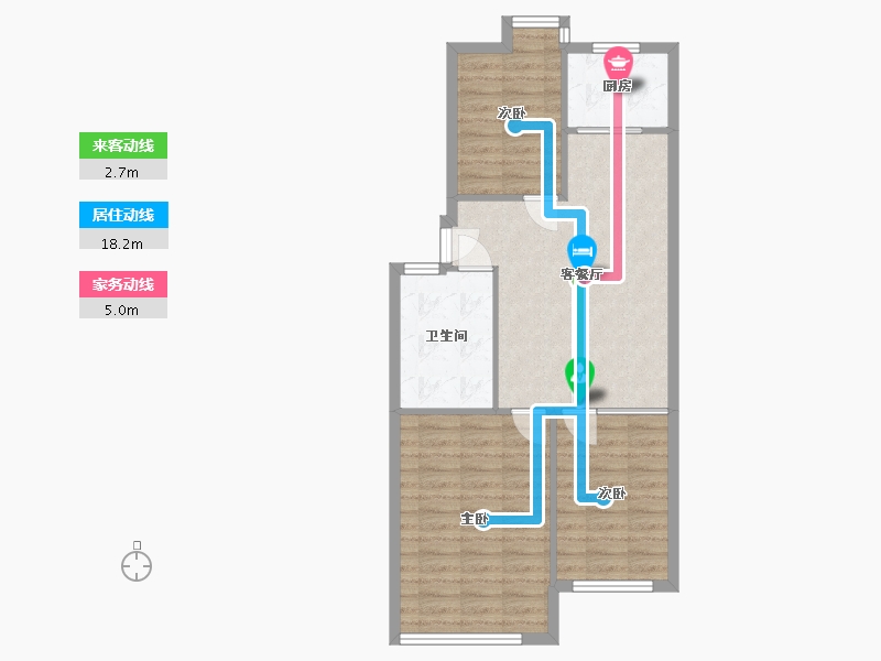 山东省-烟台市-鸿福名城-75.00-户型库-动静线