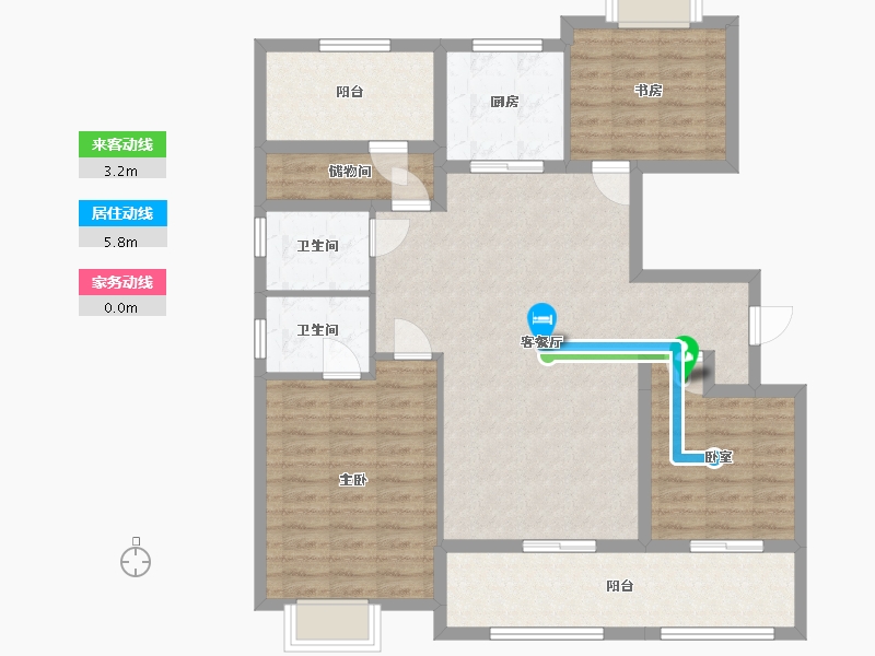 贵州省-遵义市-中海九樾-107.30-户型库-动静线