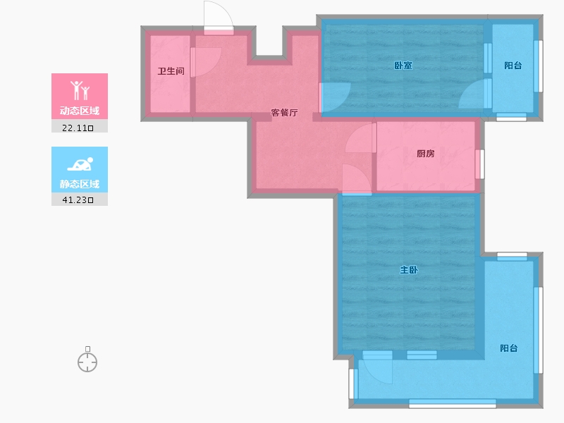 北京-北京市-前门东大街社区-63.00-户型库-动静分区