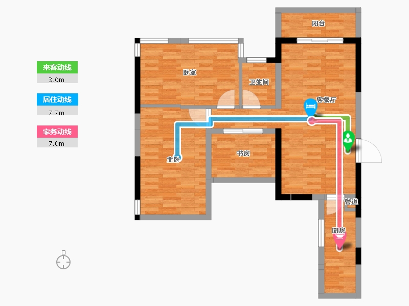 广西壮族自治区-南宁市-盛禾佳园-72.82-户型库-动静线