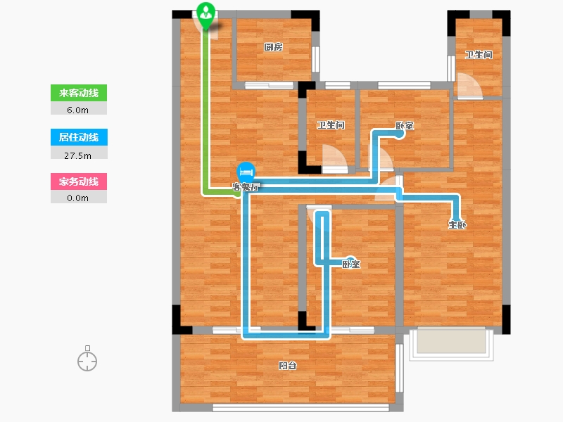 湖南省-永州市-碧桂园正央公园-96.53-户型库-动静线