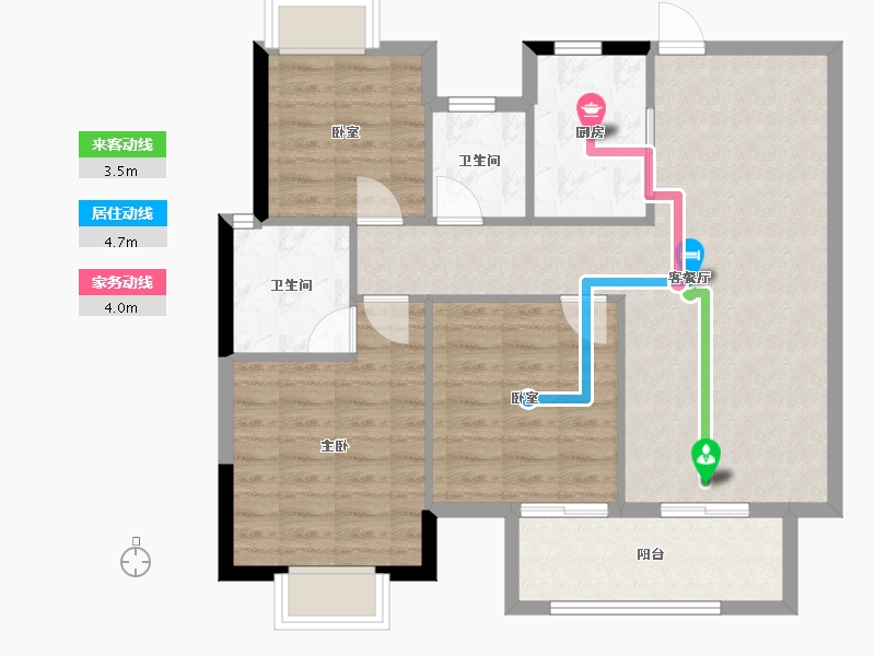 福建省-福州市-建发双玺书香府-83.00-户型库-动静线