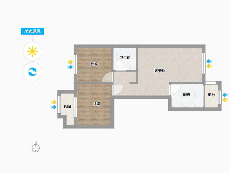 宁夏回族自治区-银川市-上前城家园住宅区-59.36-户型库-采光通风