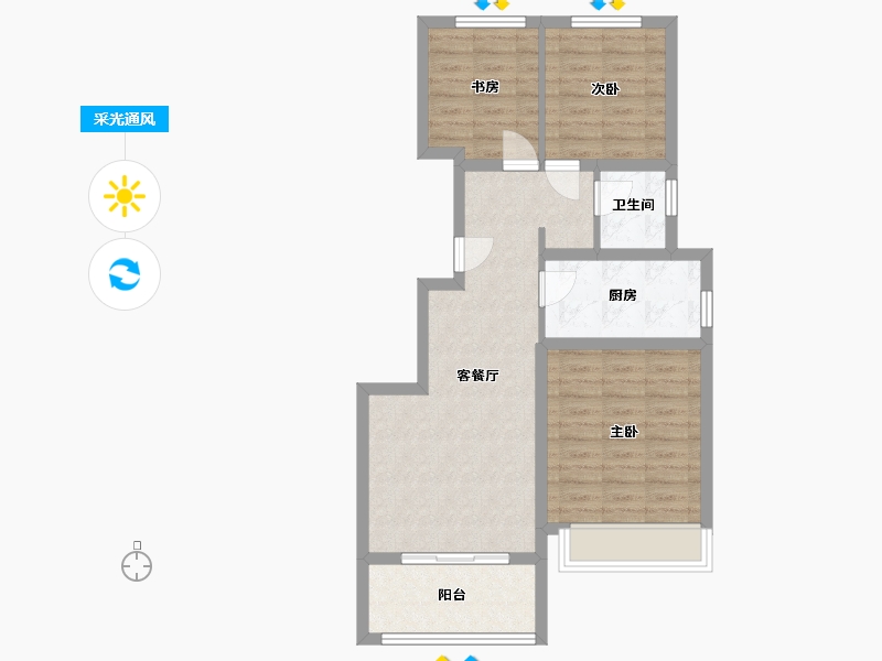 河南省-驻马店市-绿地空间站一期开源里-72.00-户型库-采光通风