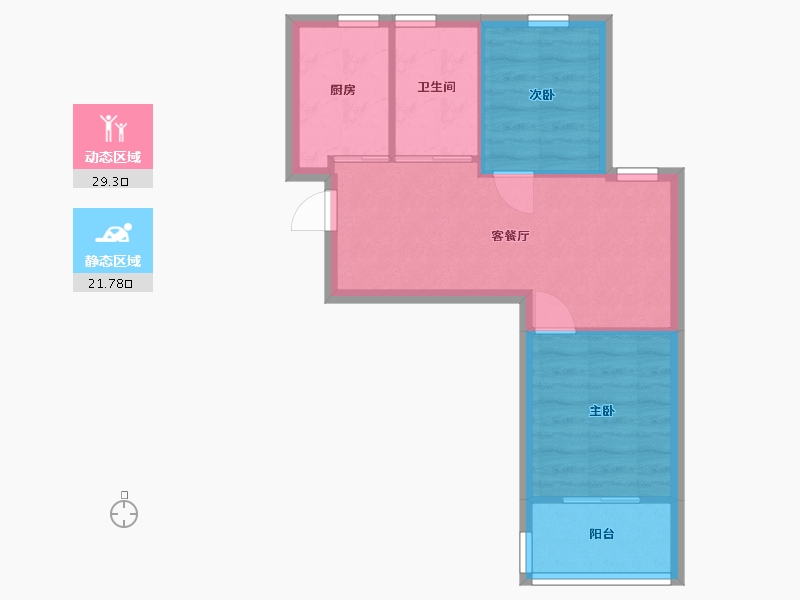 浙江省-杭州市-阳光逸城-51.00-户型库-动静分区