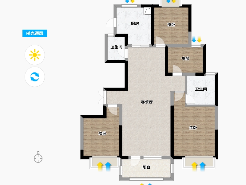 江西省-南昌市-世茂天城-118.04-户型库-采光通风