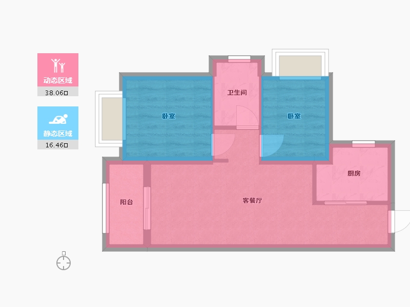 广东省-深圳市-鸿栖台-53.00-户型库-动静分区