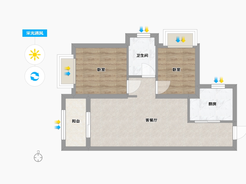 广东省-深圳市-鸿栖台-53.00-户型库-采光通风