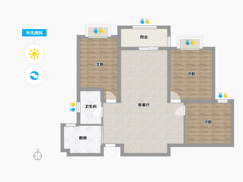 山东省-济宁市-龙顺御园-89.00-户型库-采光通风