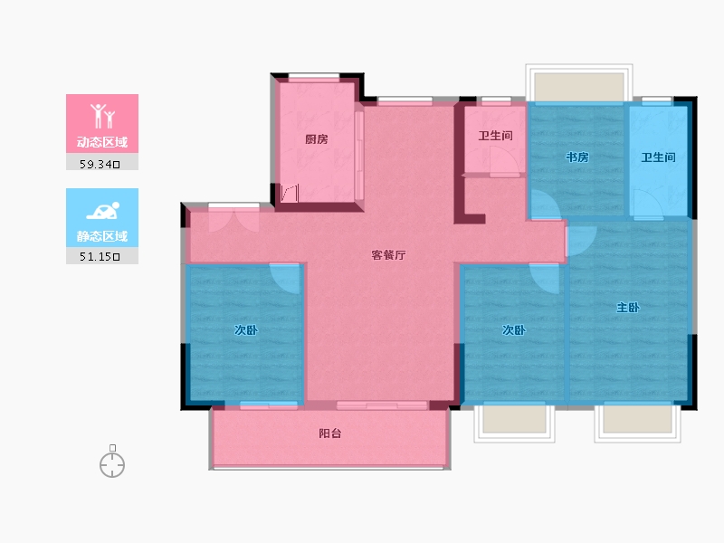 江苏省-盐城市-香江枫景-100.00-户型库-动静分区