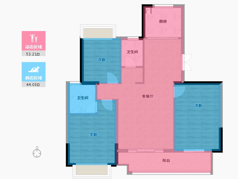 江苏省-盐城市-香江枫景-88.00-户型库-动静分区