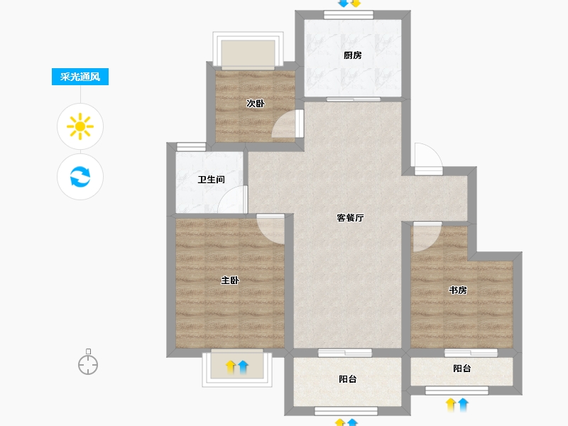 上海-上海市-招商虹桥公馆二期-68.00-户型库-采光通风