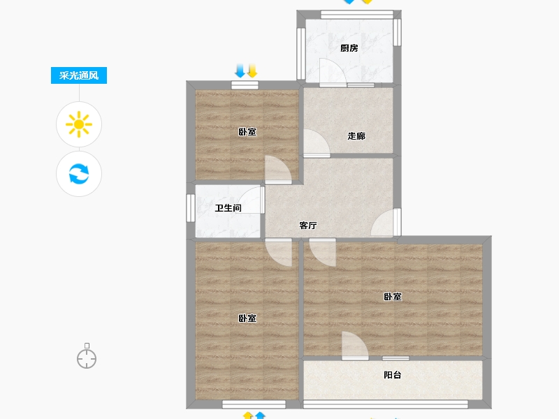 河北省-石家庄市-经贸大学宿舍-69.00-户型库-采光通风