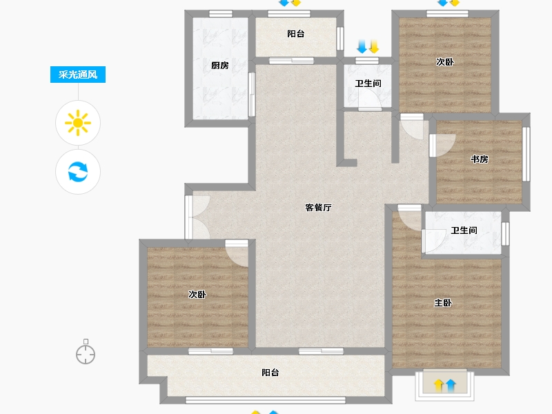 河南省-周口市-华鼎城-120.00-户型库-采光通风