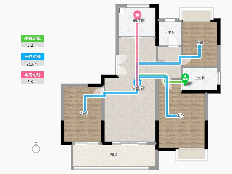 江苏省-盐城市-香江枫景-95.00-户型库-动静线