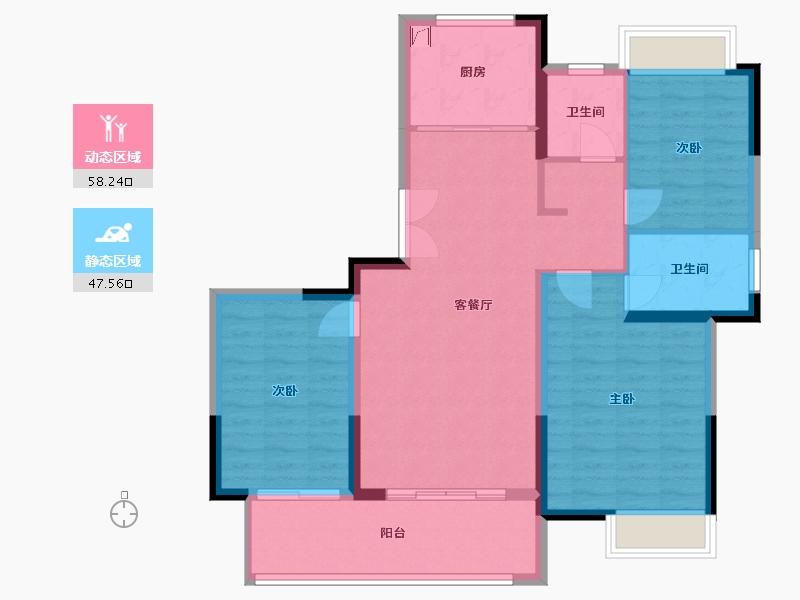 江苏省-盐城市-香江枫景-95.00-户型库-动静分区