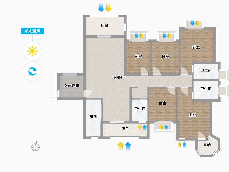 广西壮族自治区-贵港市-西江绿城-140.00-户型库-采光通风