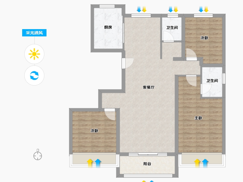 河北省-邢台市-中景江山图-110.00-户型库-采光通风