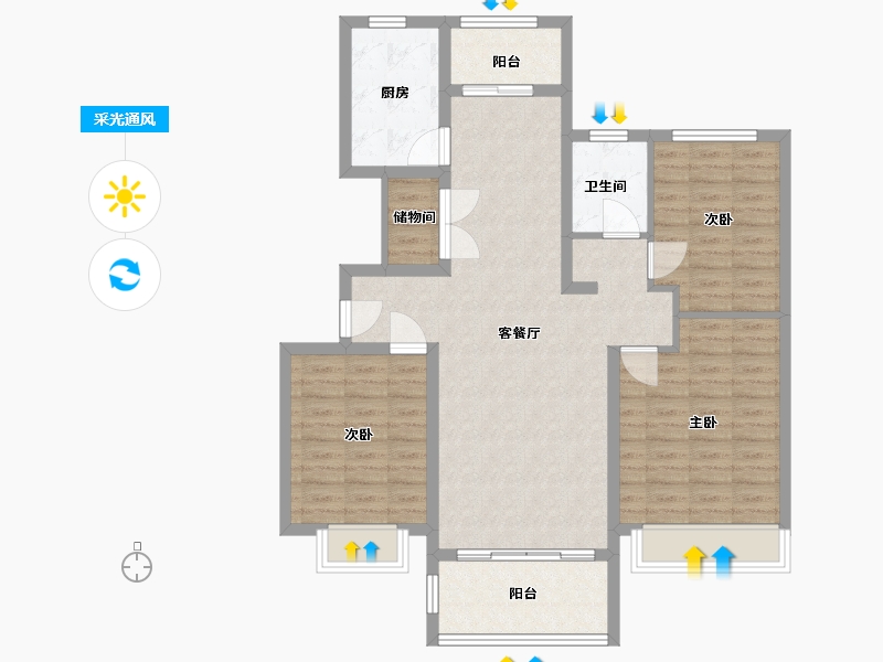 河南省-商丘市-建业臻悦汇-100.00-户型库-采光通风