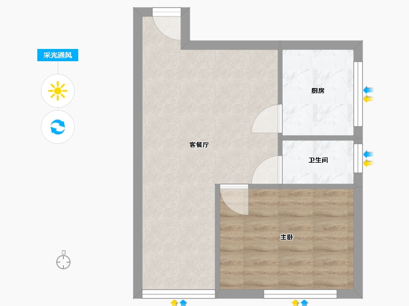 甘肃省-兰州市-金港城-42.45-户型库-采光通风