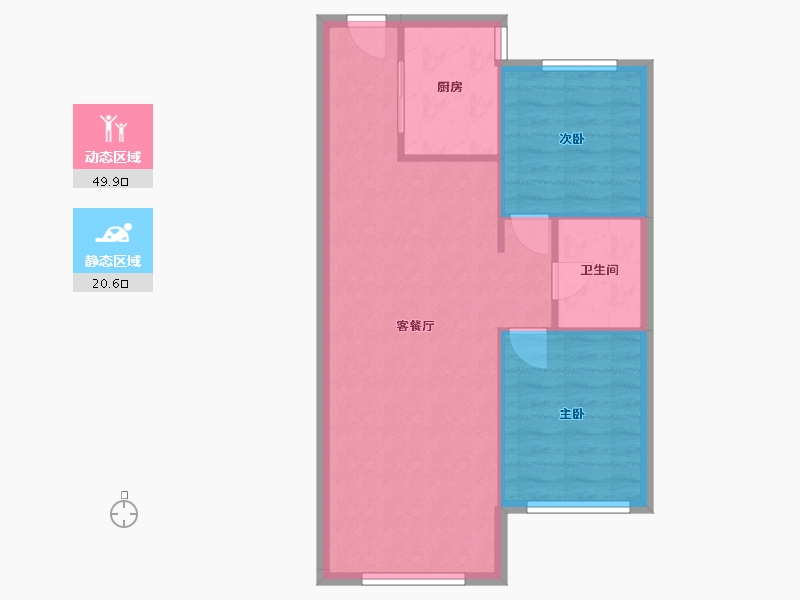 内蒙古自治区-呼和浩特市-江山风华-65.60-户型库-动静分区