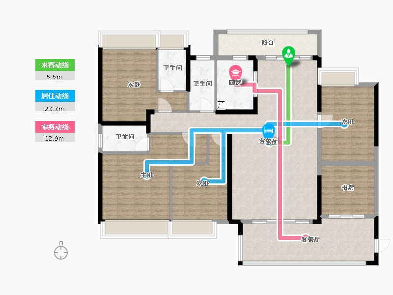 广东省-汕尾市-永利公馆-161.00-户型库-动静线