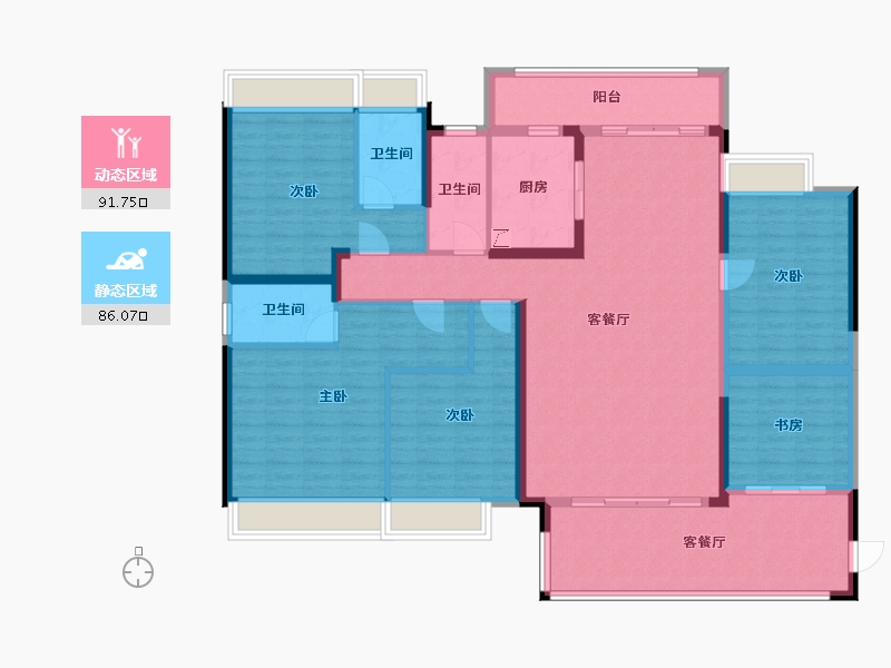 广东省-汕尾市-永利公馆-161.00-户型库-动静分区