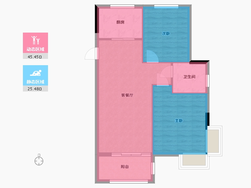 浙江省-宁波市-新兴岚湾-69.00-户型库-动静分区