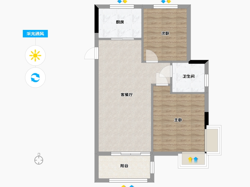 浙江省-宁波市-新兴岚湾-69.00-户型库-采光通风