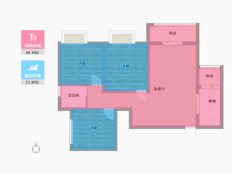 四川省-攀枝花市-领誉-80.00-户型库-动静分区