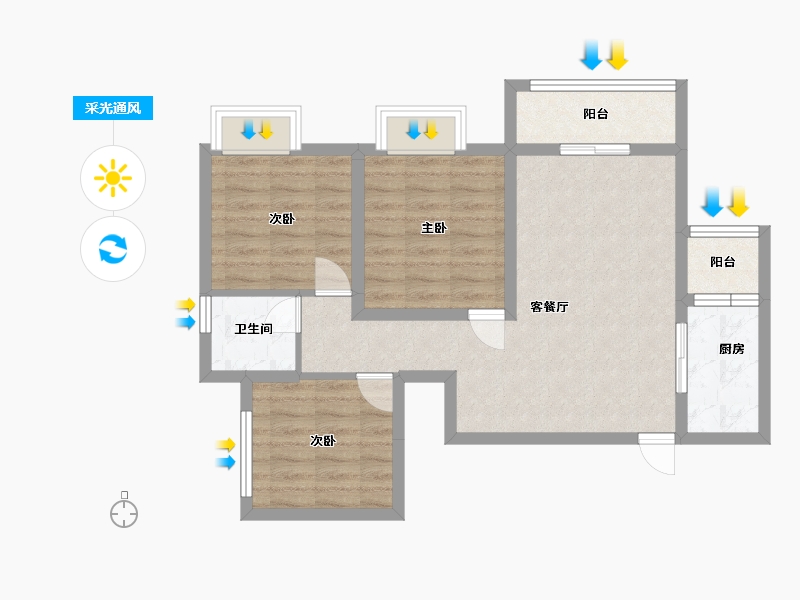 四川省-攀枝花市-领誉-80.00-户型库-采光通风