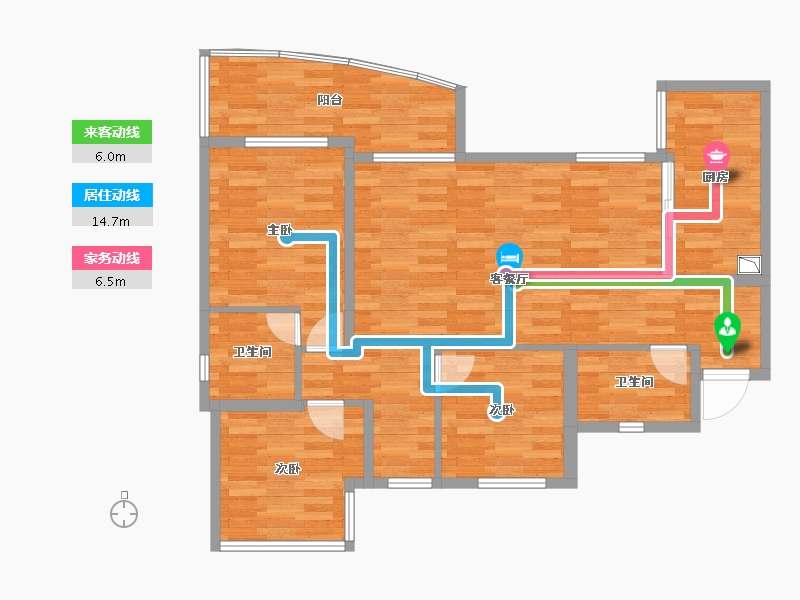 四川省-成都市-千禧河畔(D区)-85.09-户型库-动静线