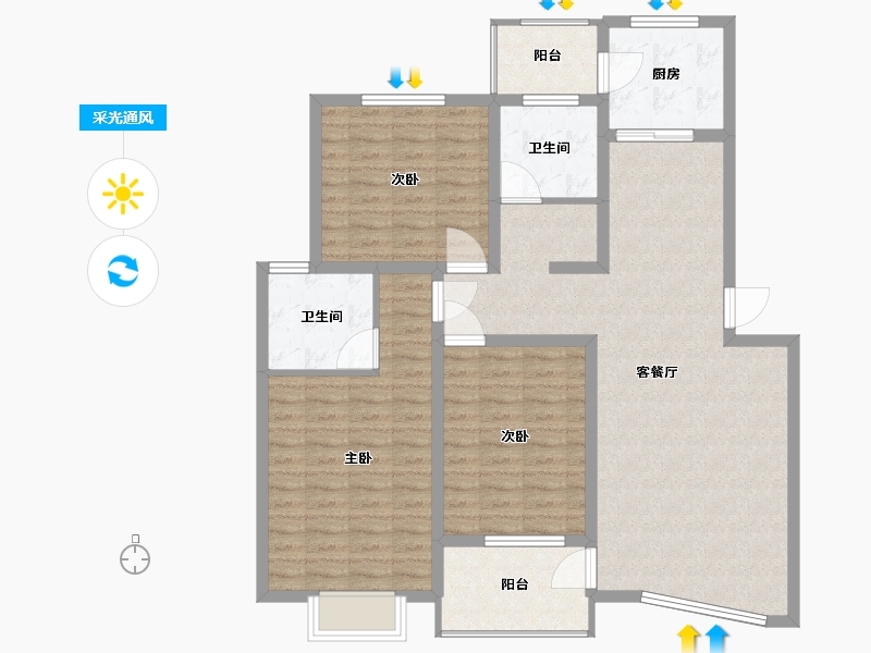 河南省-郑州市-龙杰苑-114.00-户型库-采光通风