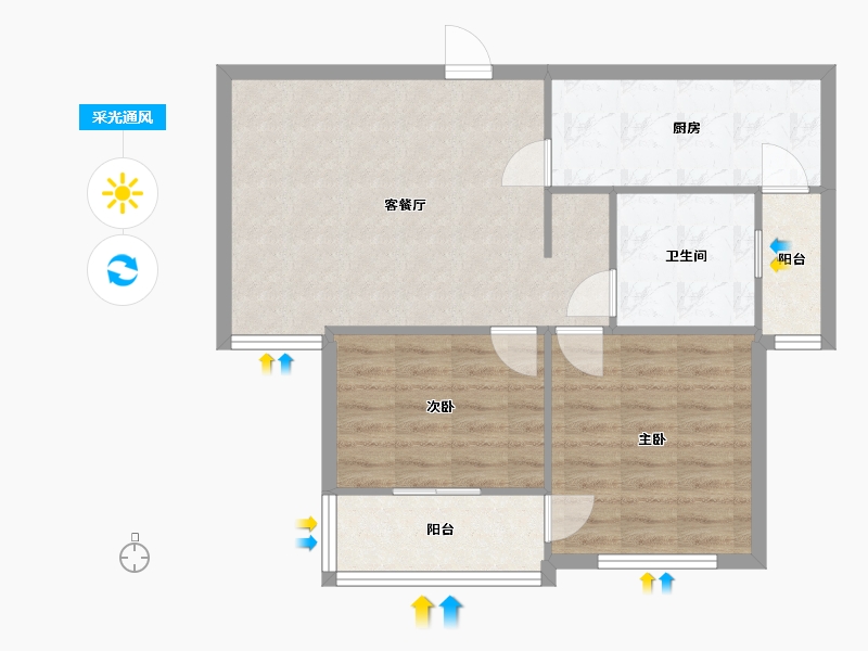 江苏省-无锡市-仙河苑三期-69.00-户型库-采光通风