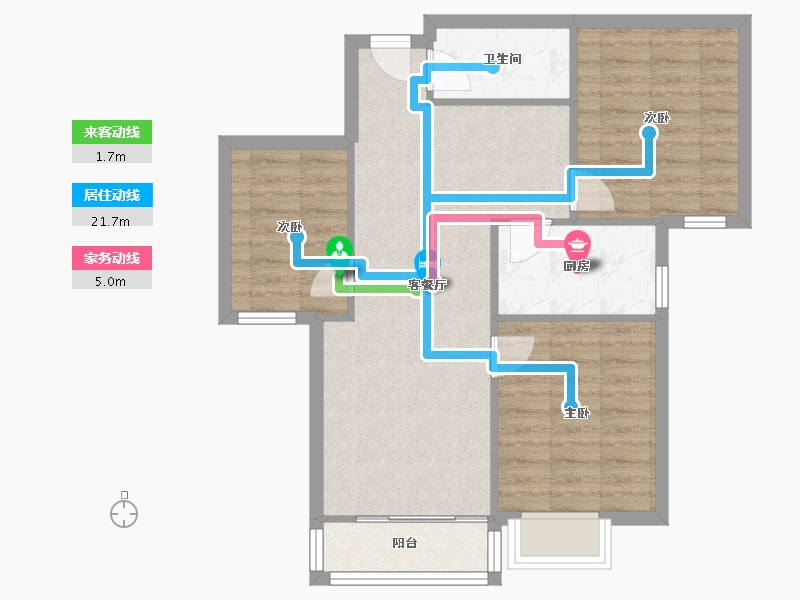 福建省-福州市-鹤林新城-85.00-户型库-动静线